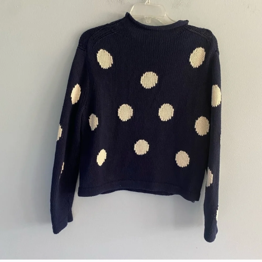 JCrew Vintage Cotton polka dot sweater- Small - Picture 2 of 7